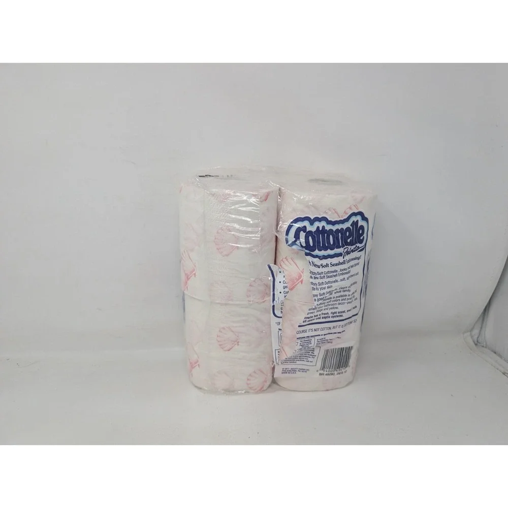 Vintage 1977 Cottonelle Pink‎ Color Seashell Print Toilet Paper Package 70s
